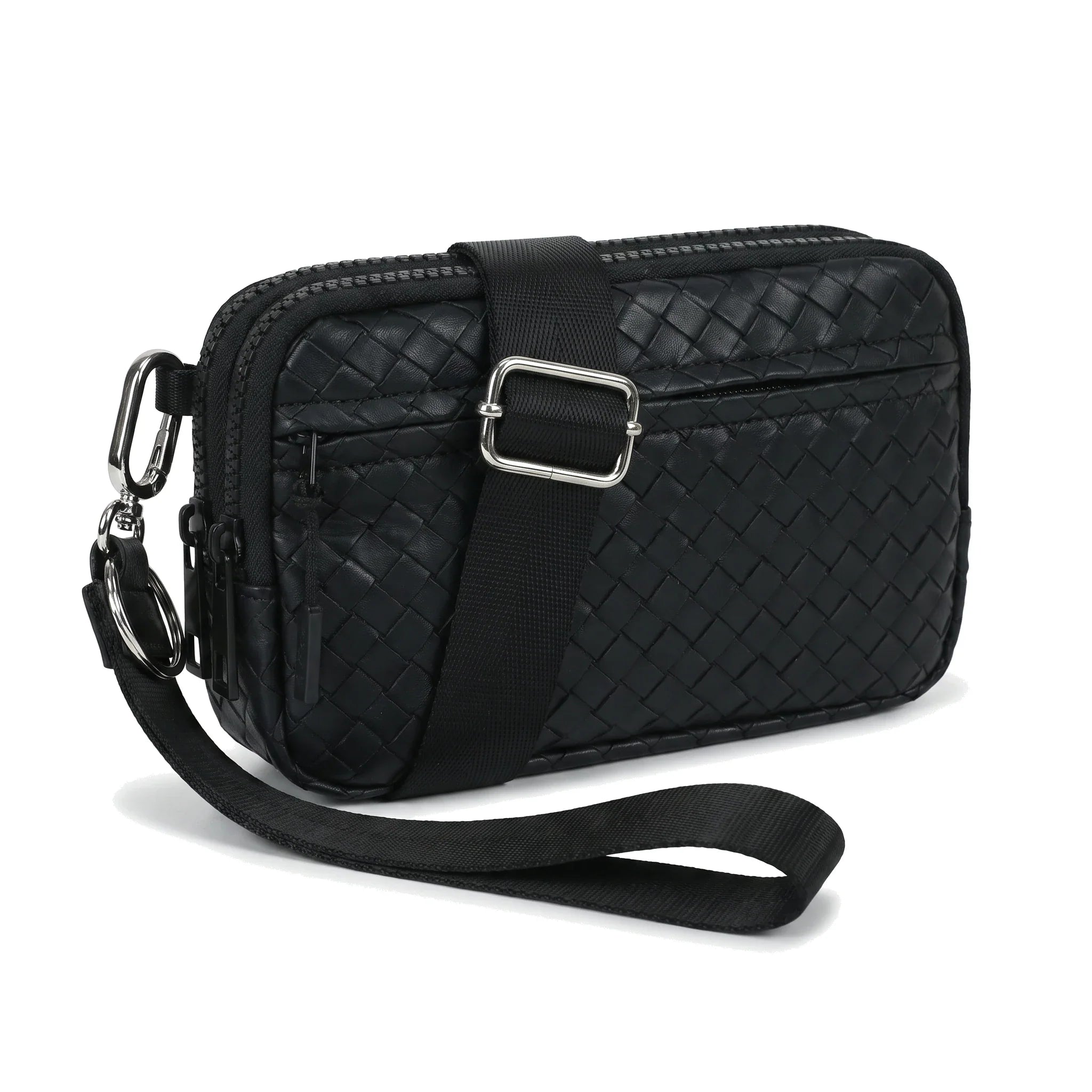 Statshy – Woven Leather Crossbody Wallet-1