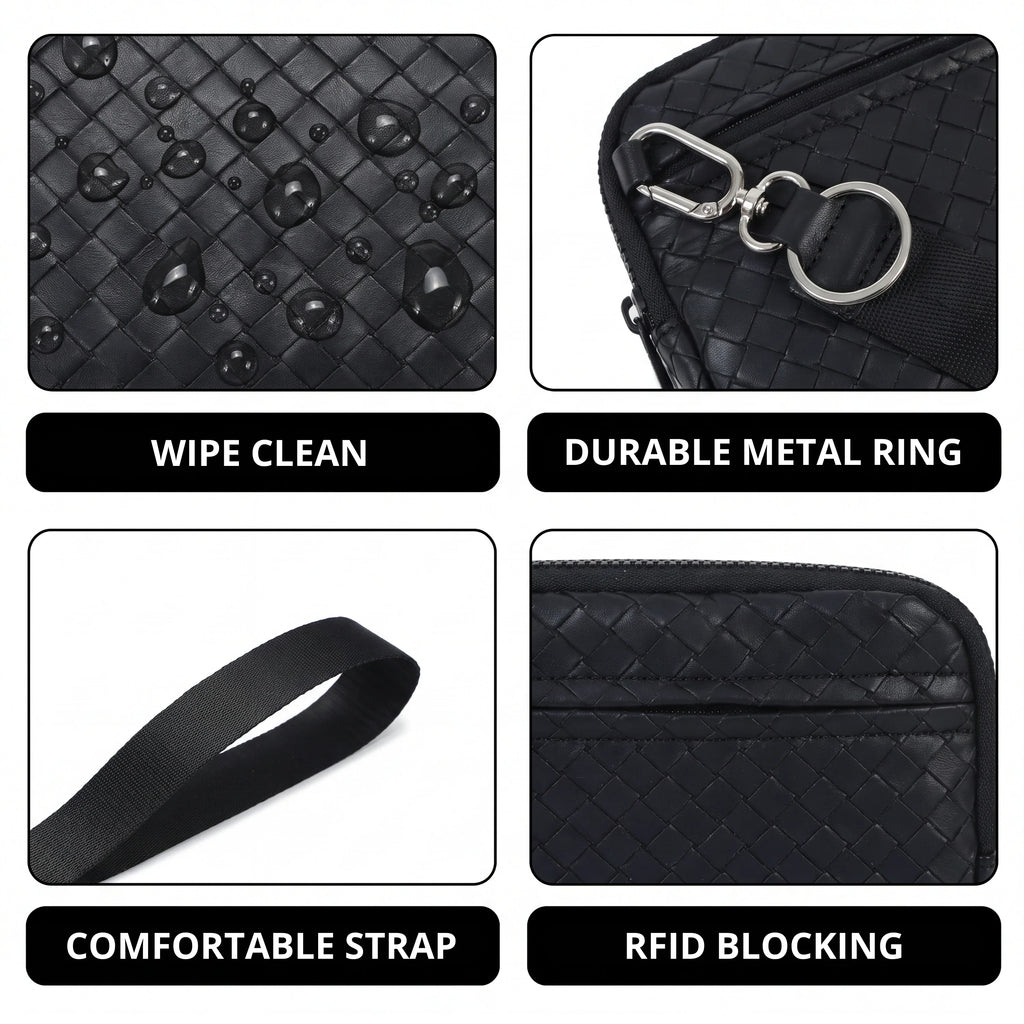 Statshy – Woven Leather Crossbody Wallet-1