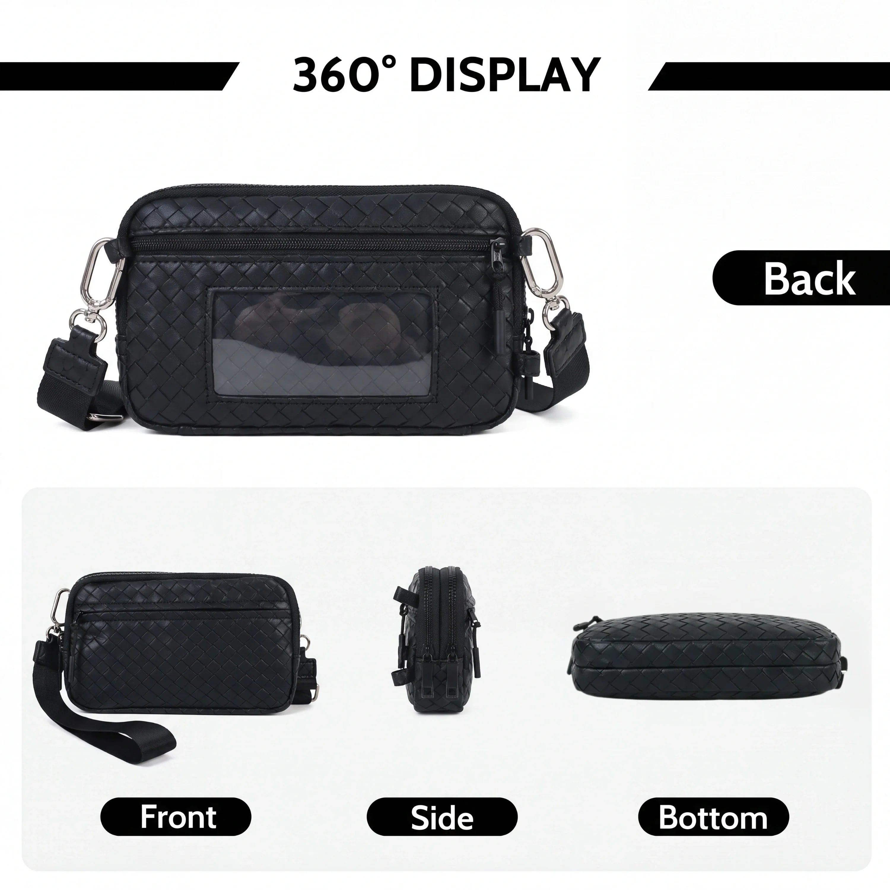 Statshy – Woven Leather Crossbody Wallet-1