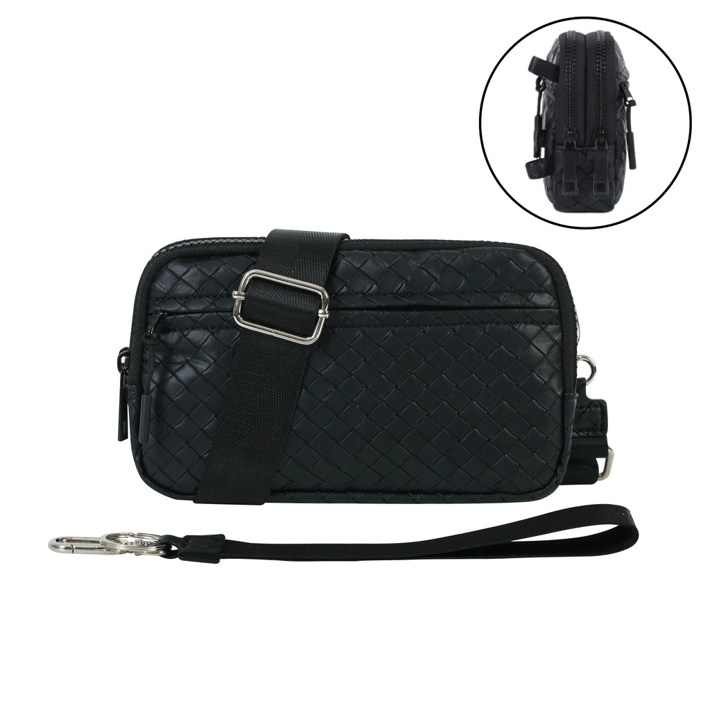 Statshy – Woven Leather Crossbody Wallet-1