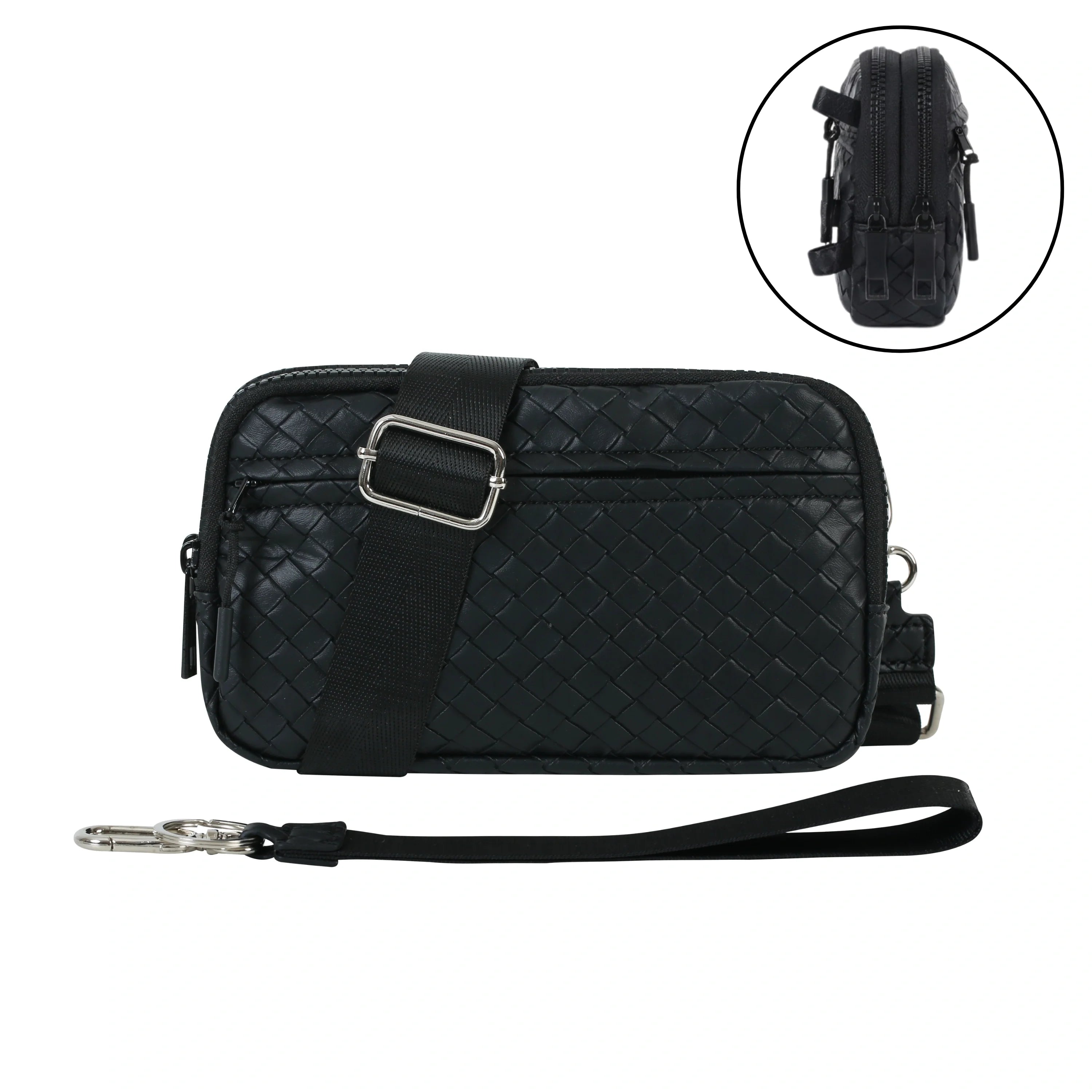 Statshy – Woven Leather Crossbody Wallet-1